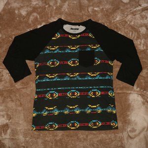 Akuma Southwest Short Sleeve T Shirt Front Pocket - Length 27.5 - Pits/Chest 22